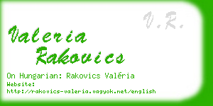 valeria rakovics business card